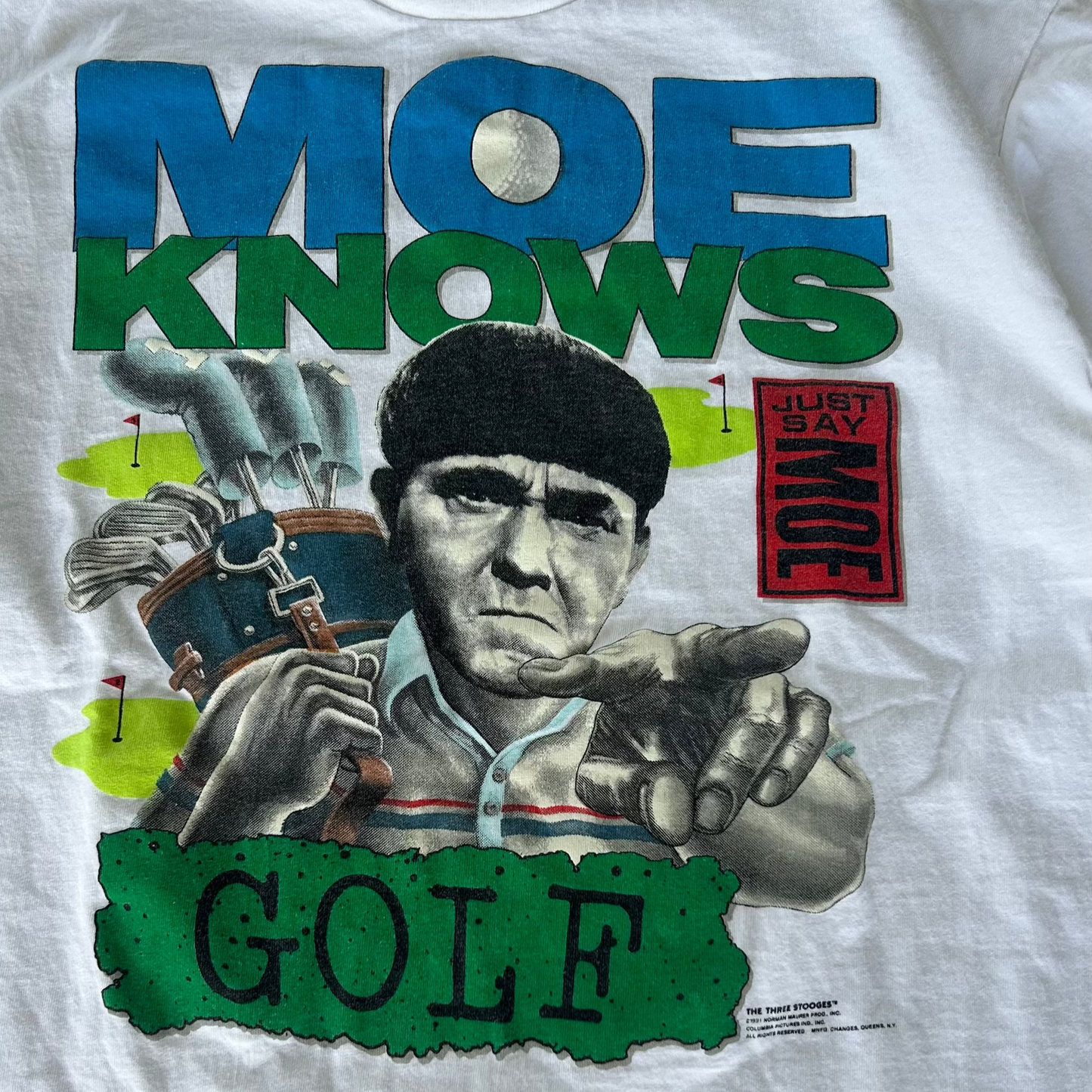 Vintage 1991 Three Stooges Golf Movie T-Shirt