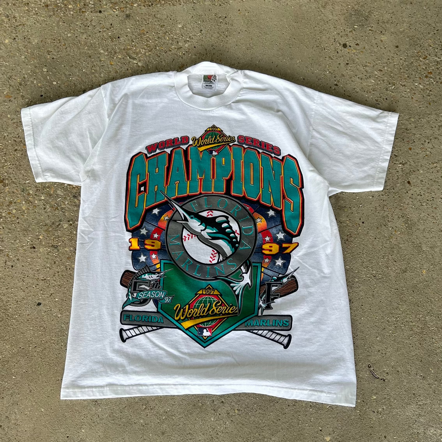 Vintage 1997 Miami Marlins World Series Champions MLB T-Shirt