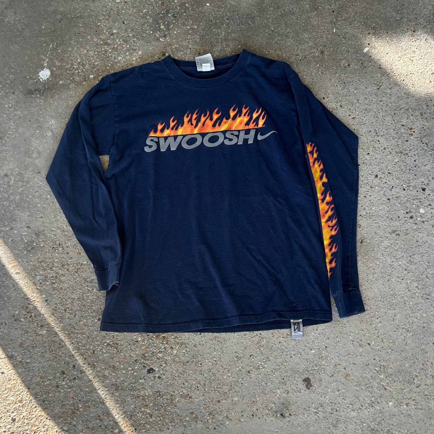 Y2K Nike Swoosh Flame Long Sleeve Shirt