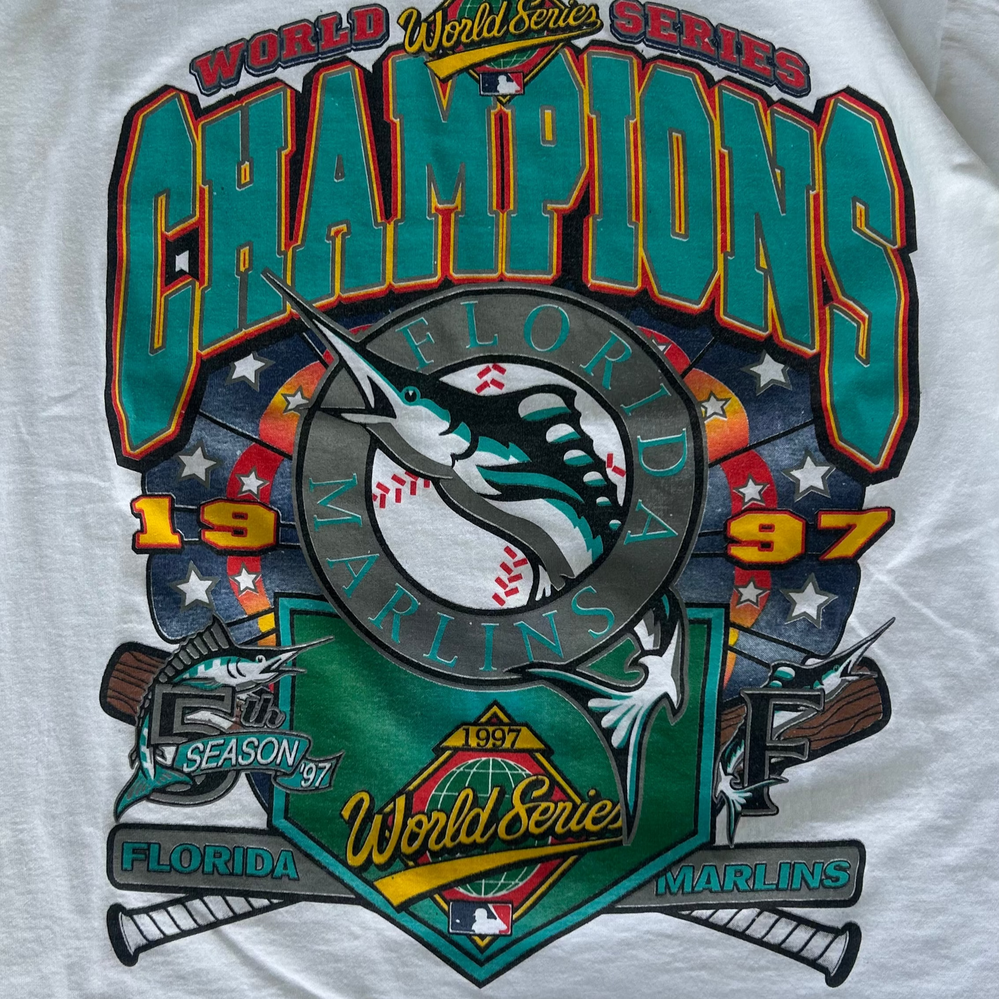 Vintage 1997 Miami Marlins World Series Champions MLB T-Shirt