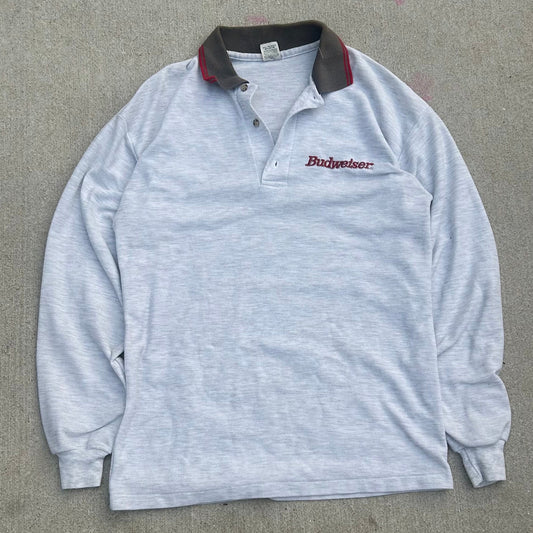 1980s Budweiser Polo Longsleeve Shirt