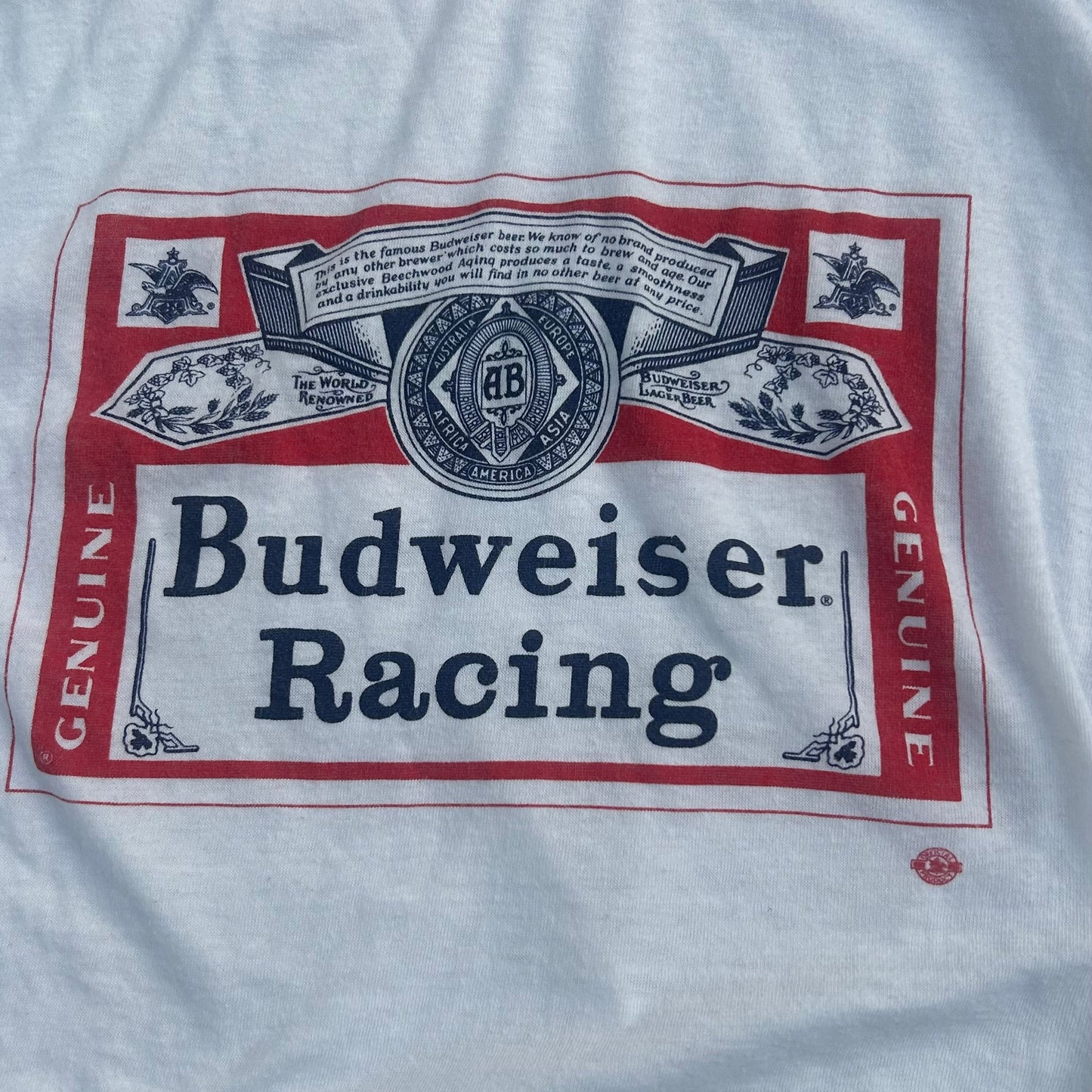 1980s Budweiser Racing Ringer Tshirt