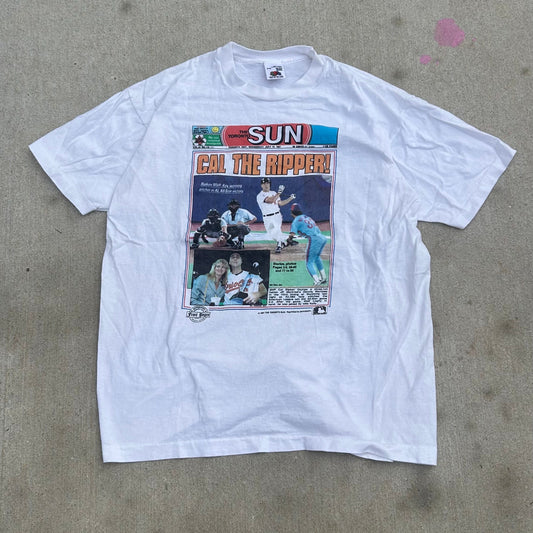 1991 Cal Ripken MLB Newspaper Tshirt