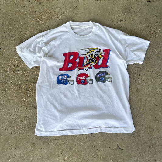 Vintage 90's Bud Bowl Beer NFL T-Shirt