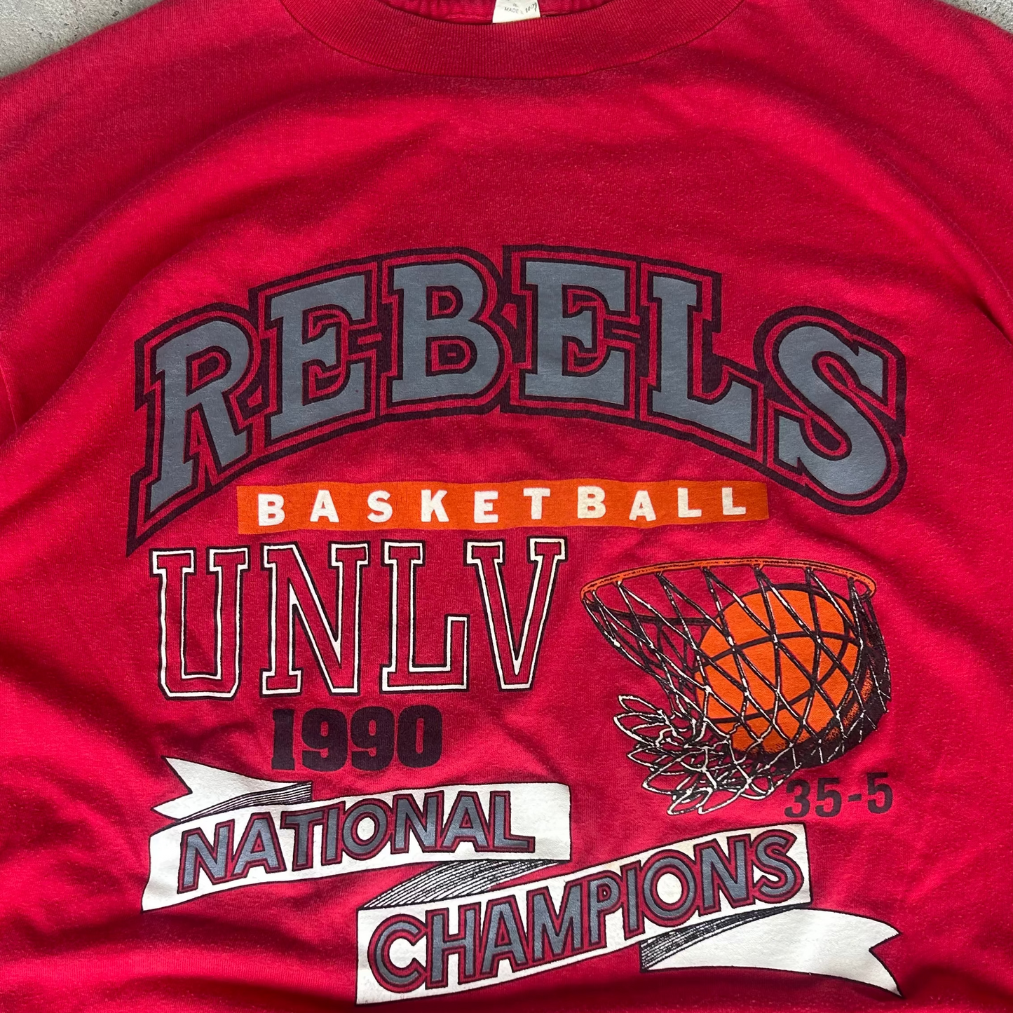 Vintage 1990 UNLV Rebels College Basketball Championship T-Shirt