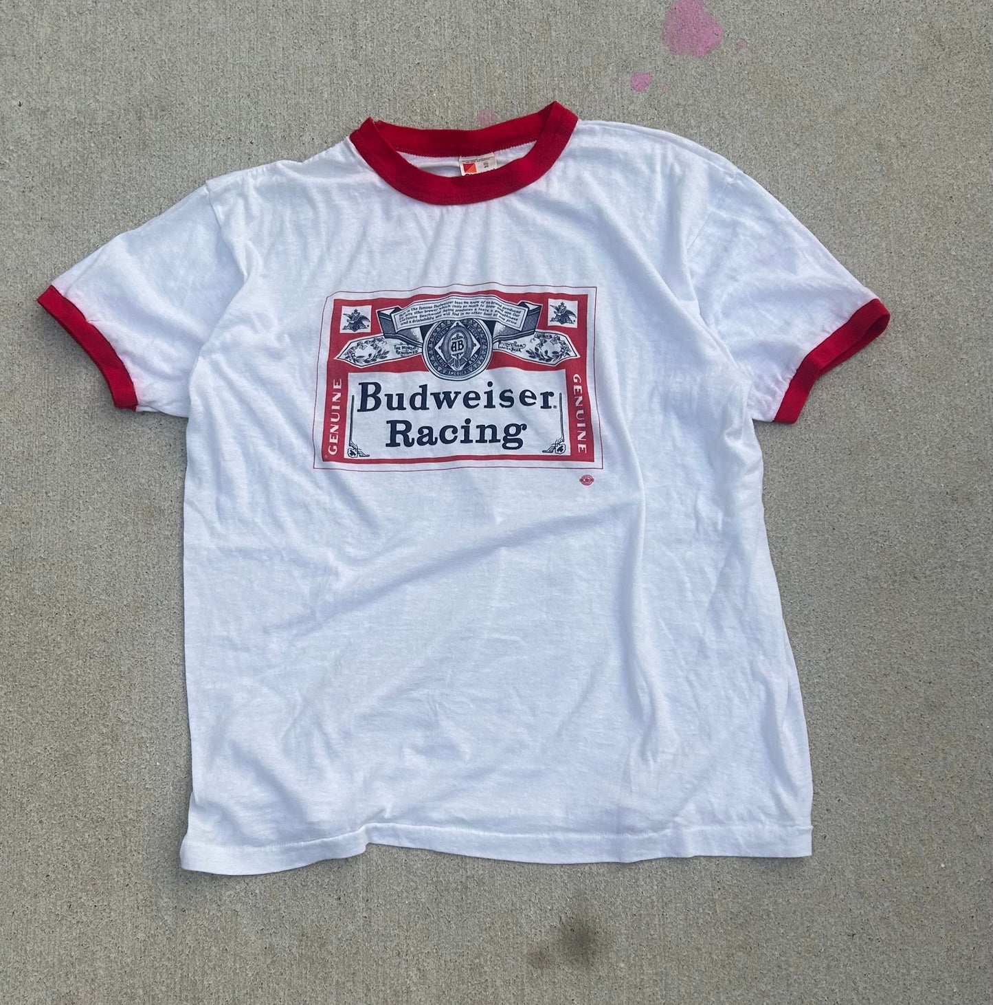 1980s Budweiser Racing Ringer Tshirt