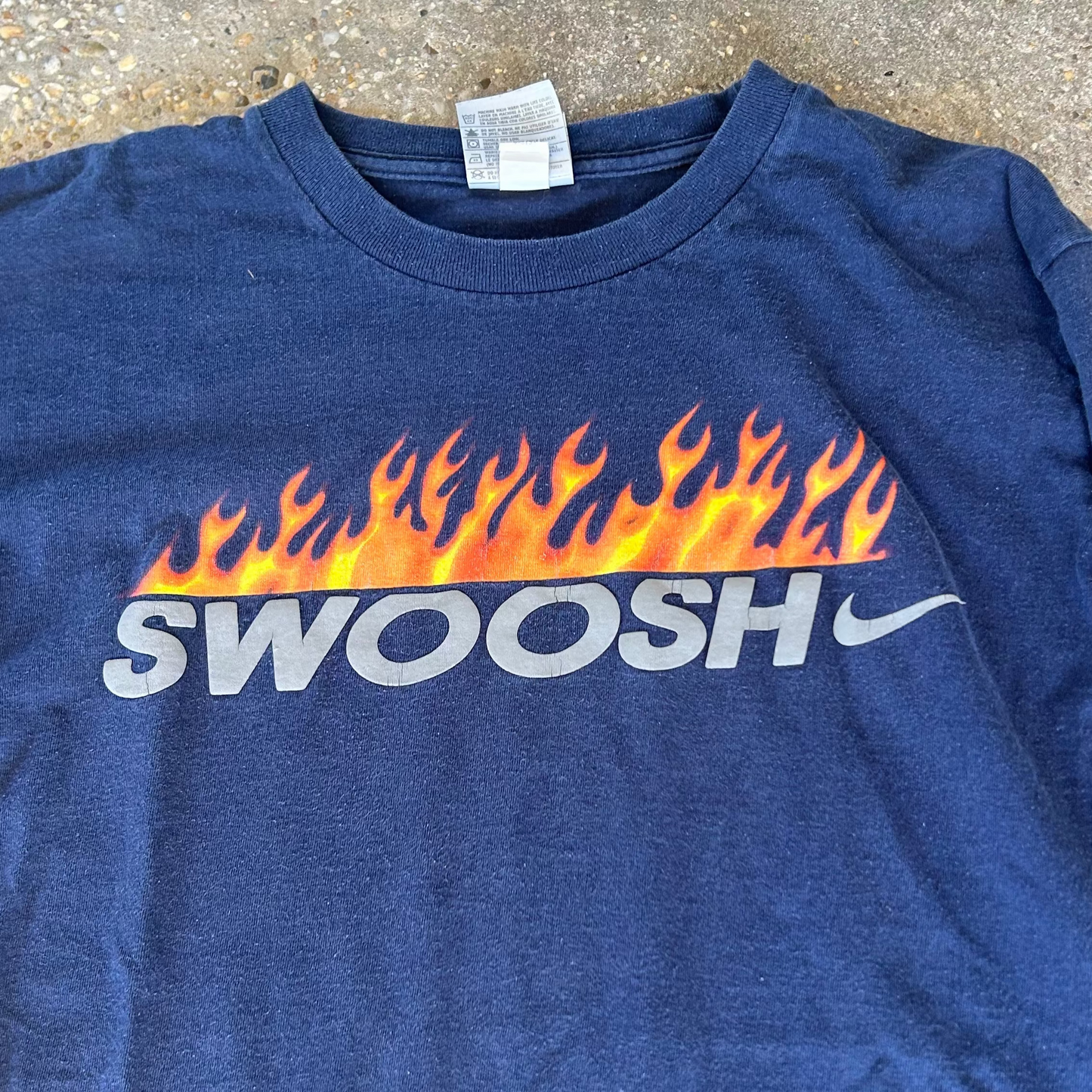 Y2K Nike Swoosh Flame Long Sleeve Shirt