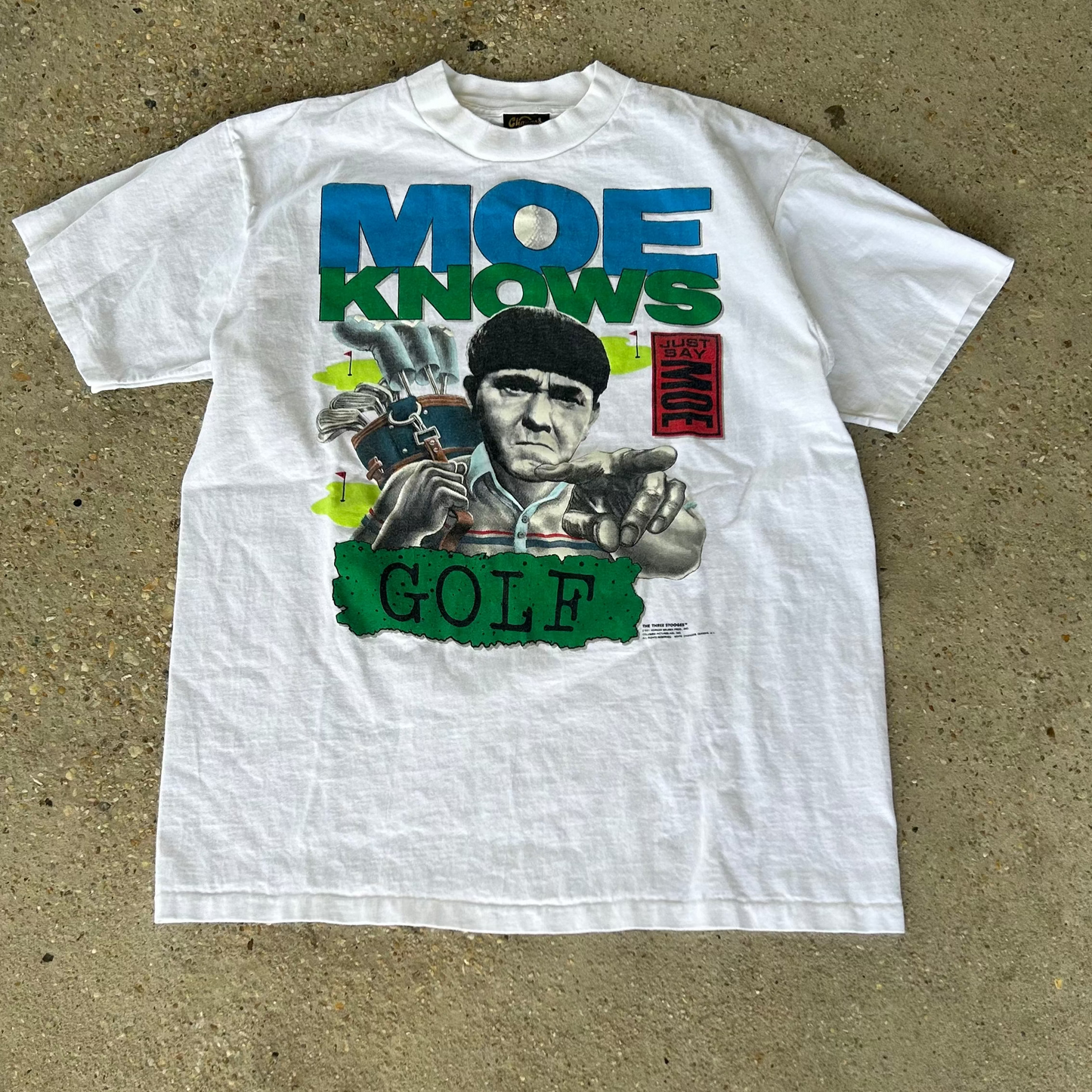 Vintage 1991 Three Stooges Golf Movie T-Shirt