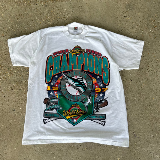 Vintage 1997 Miami Marlins World Series Champions MLB T-Shirt
